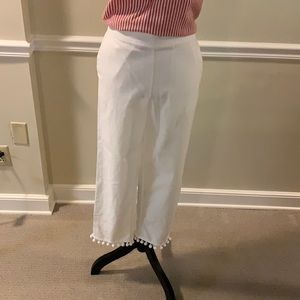 J Crew Cropped Linen pants w/ elastic waist
